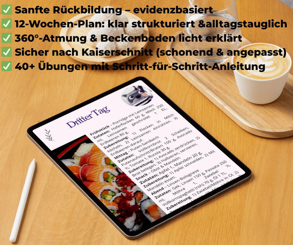 MamaFit+ Ernährungsimpulse – 30-Tage-Plan mit proteinreichen Stillzeit-Rezepten