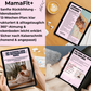 MamaFit+ E-Book auf Tablet – sanfte Rückbildung, 12-Wochen-Plan, 360°-Atmung, Optionen nach Kaiserschnitt
